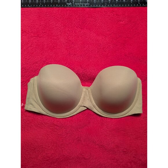 Maidenform 38C Stay Up Strapless Bra Beige Nude Smooth Custom Lift SE6990 - Picture 1 of 5